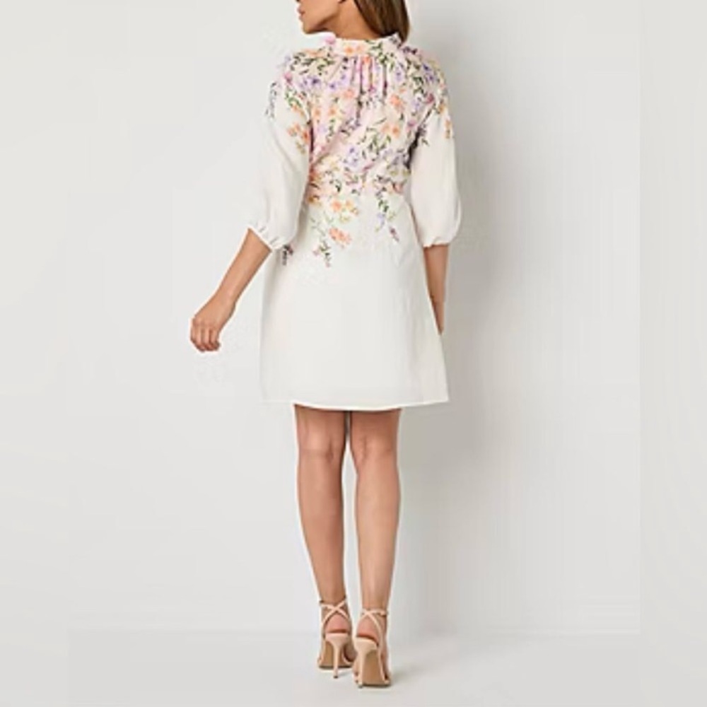 52Seven elegant Floral White and Purple Women's Dress size 20W - Picture 4 of 16